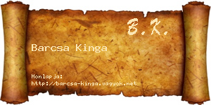 Barcsa Kinga névjegykártya