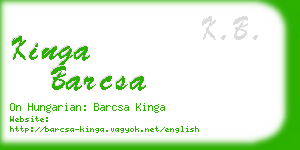 kinga barcsa business card
